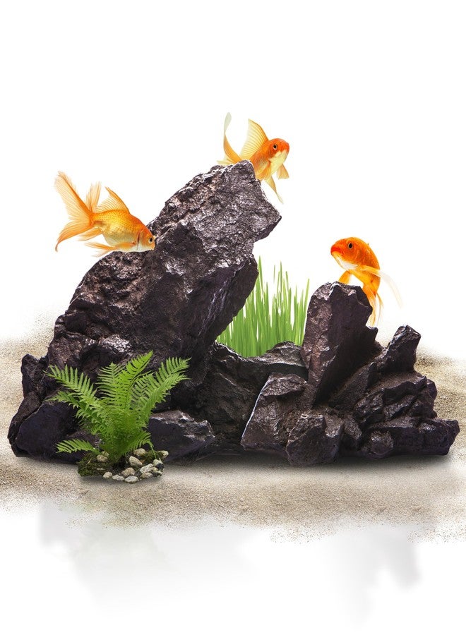 Aquajoy صخور تزيينية كبيرة لأحواض السمك - تشكيلات صخرية من الراتنج الطبيعي لأحواض السمك، صخور مثالية لتزيين أحواض السمك وتنسيق المناظر الطبيعية للأحواض. - Image 1